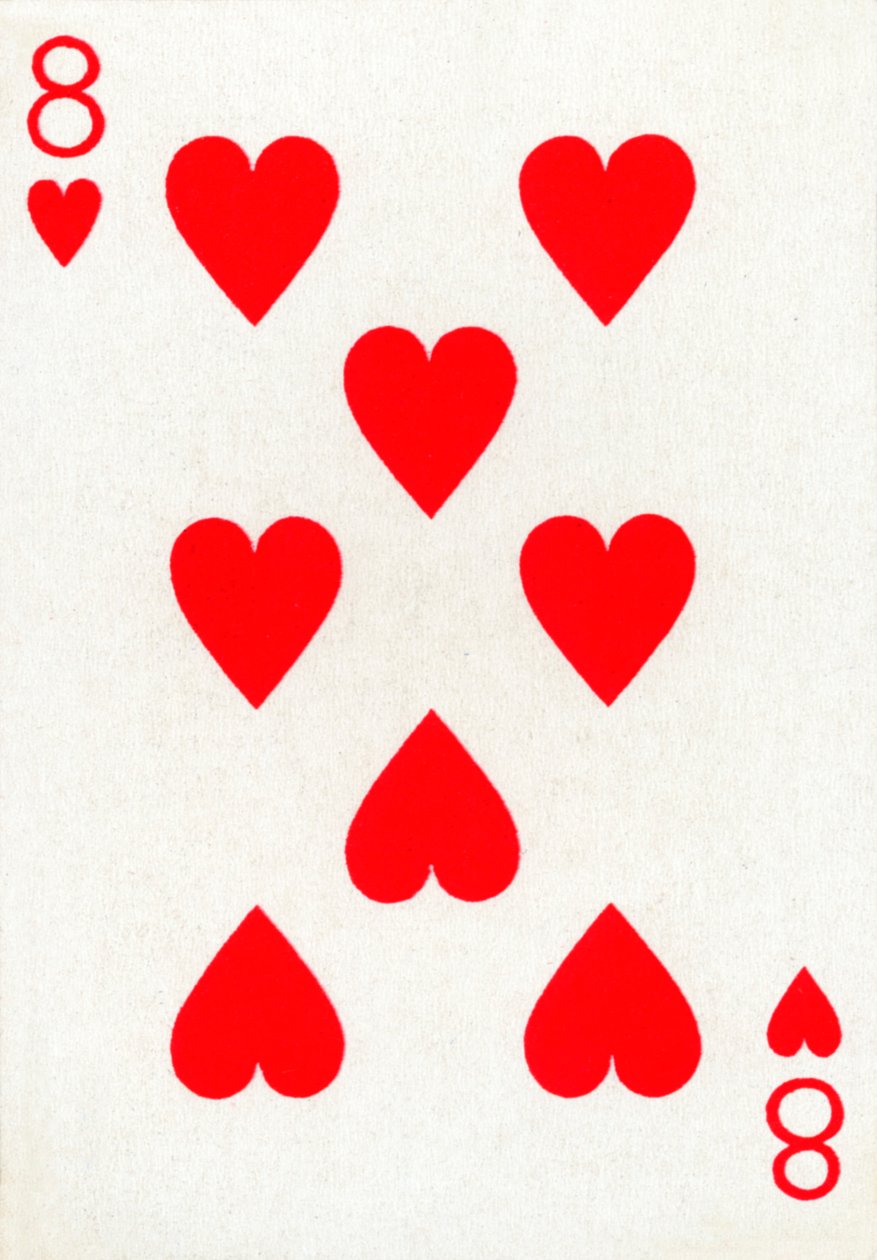 8 de Copas de um baralho da Goodall & Son Ltd. jogando cartas, c1940 de Unbekannt