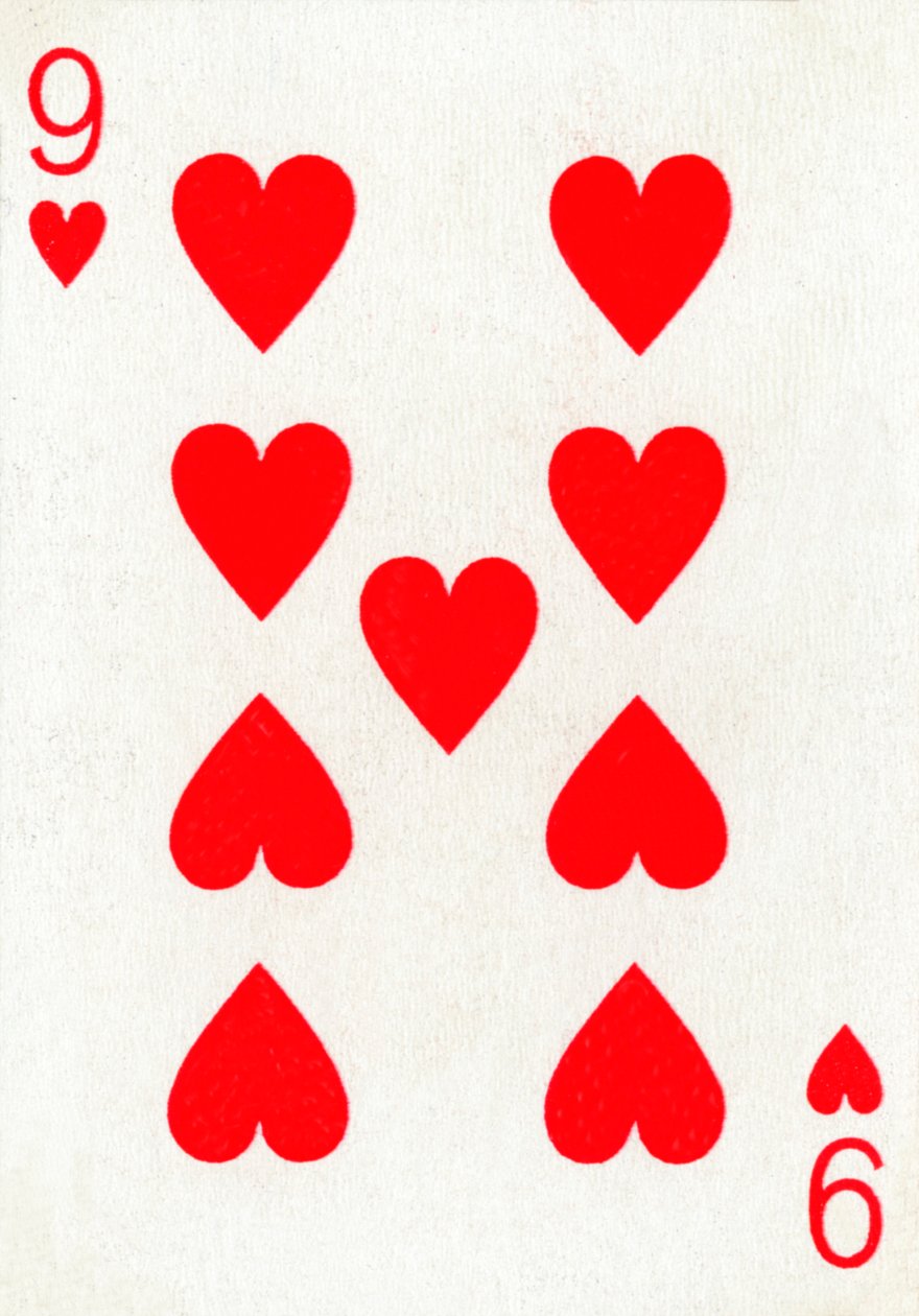 9 de Copas de um baralho de cartas de baralho Goodall & Son Ltd., c1940 de Unbekannt