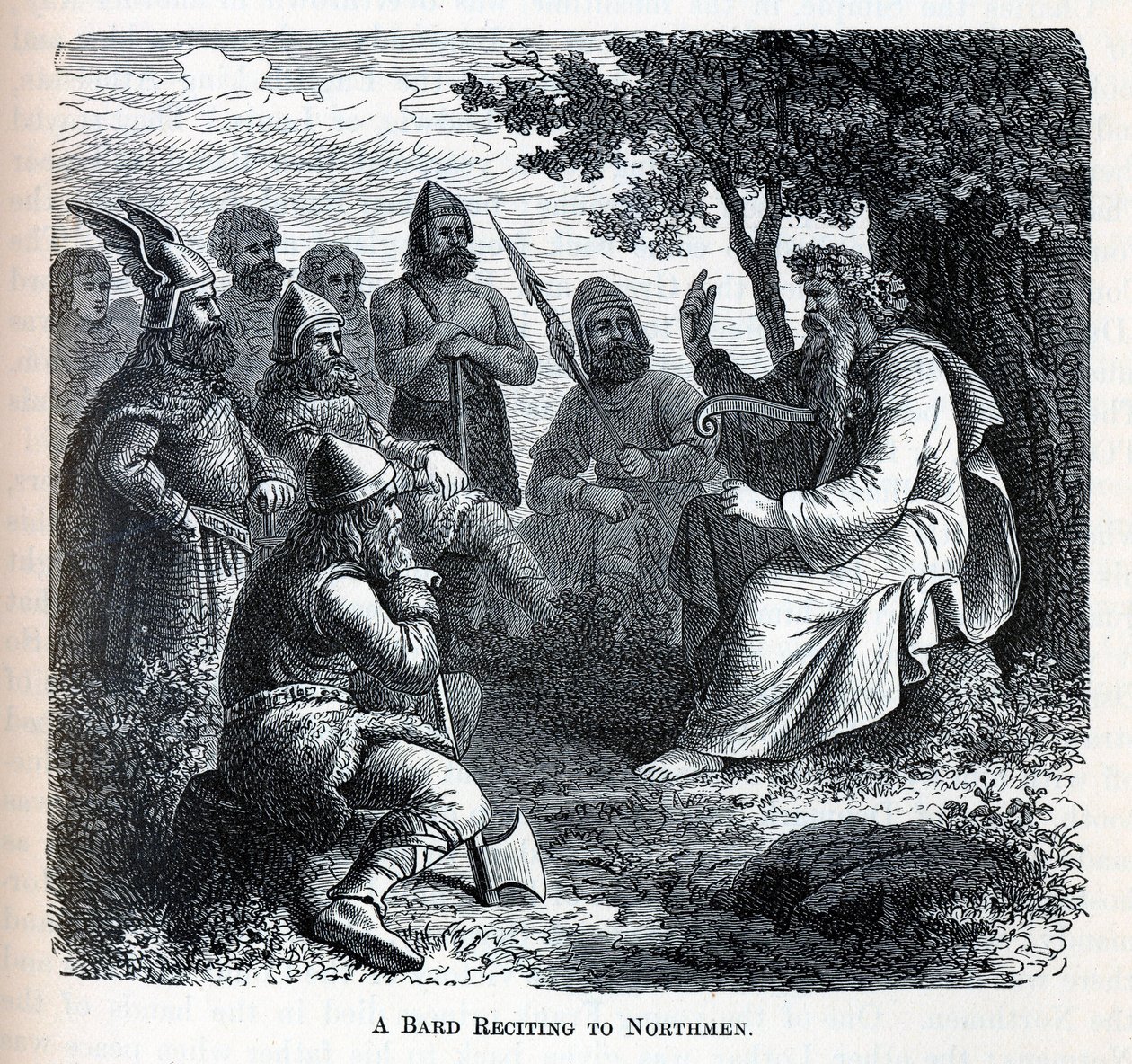 Um bardo recitando para homens do norte, 1882 de Unbekannt