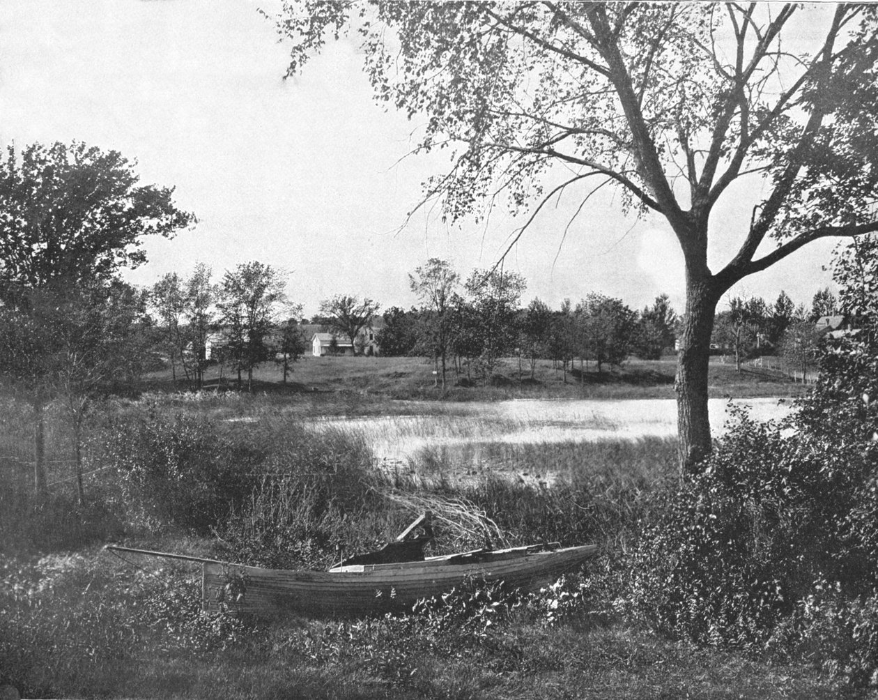 Uma baía em Lac la Belle, Oconomowoc, Wisconsin, EUA, c1900. de Unbekannt