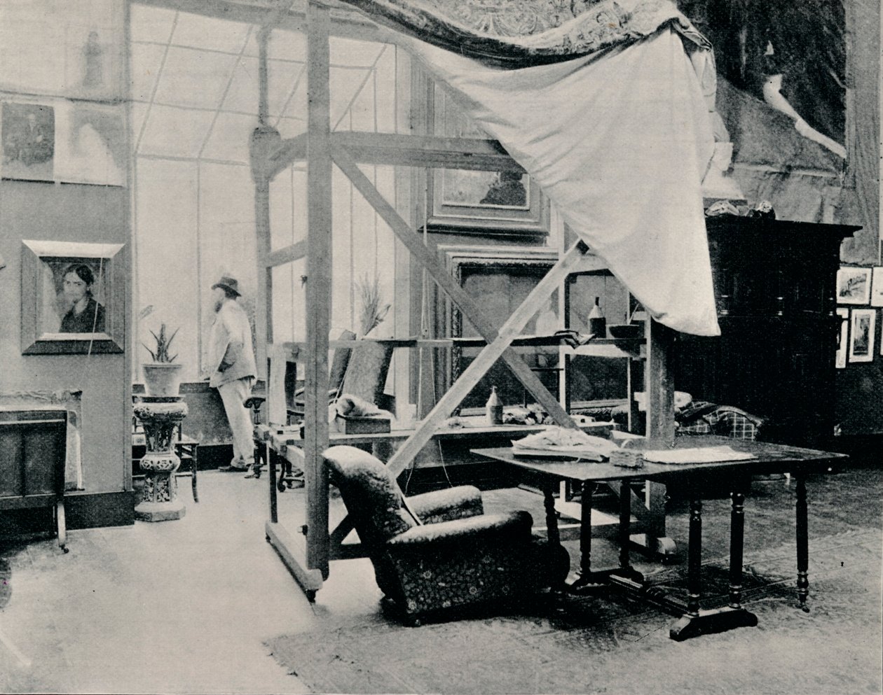 A. Besnard em seu estúdio, c1897 de Unbekannt