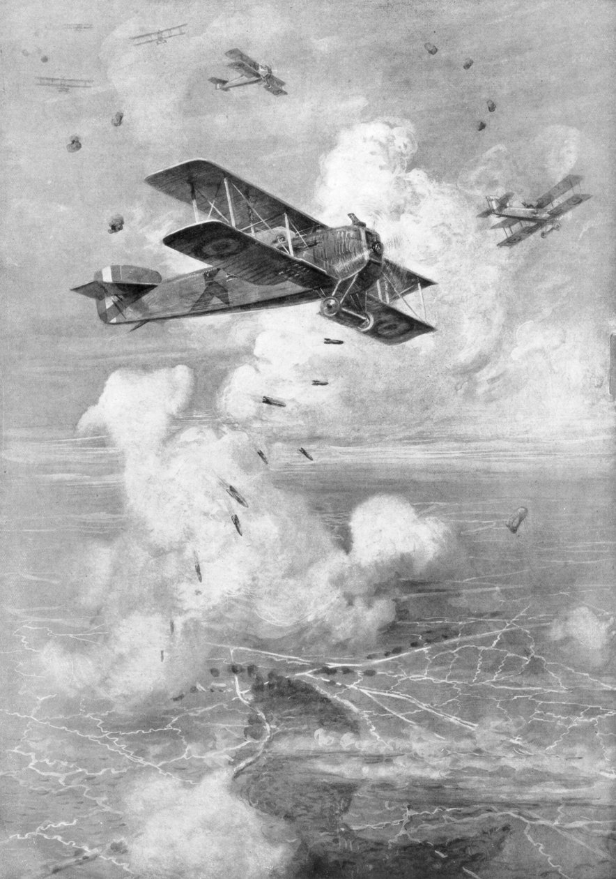 Um bombardeiro biplano francês Breguet em ação, c1917 1926 de Unbekannt