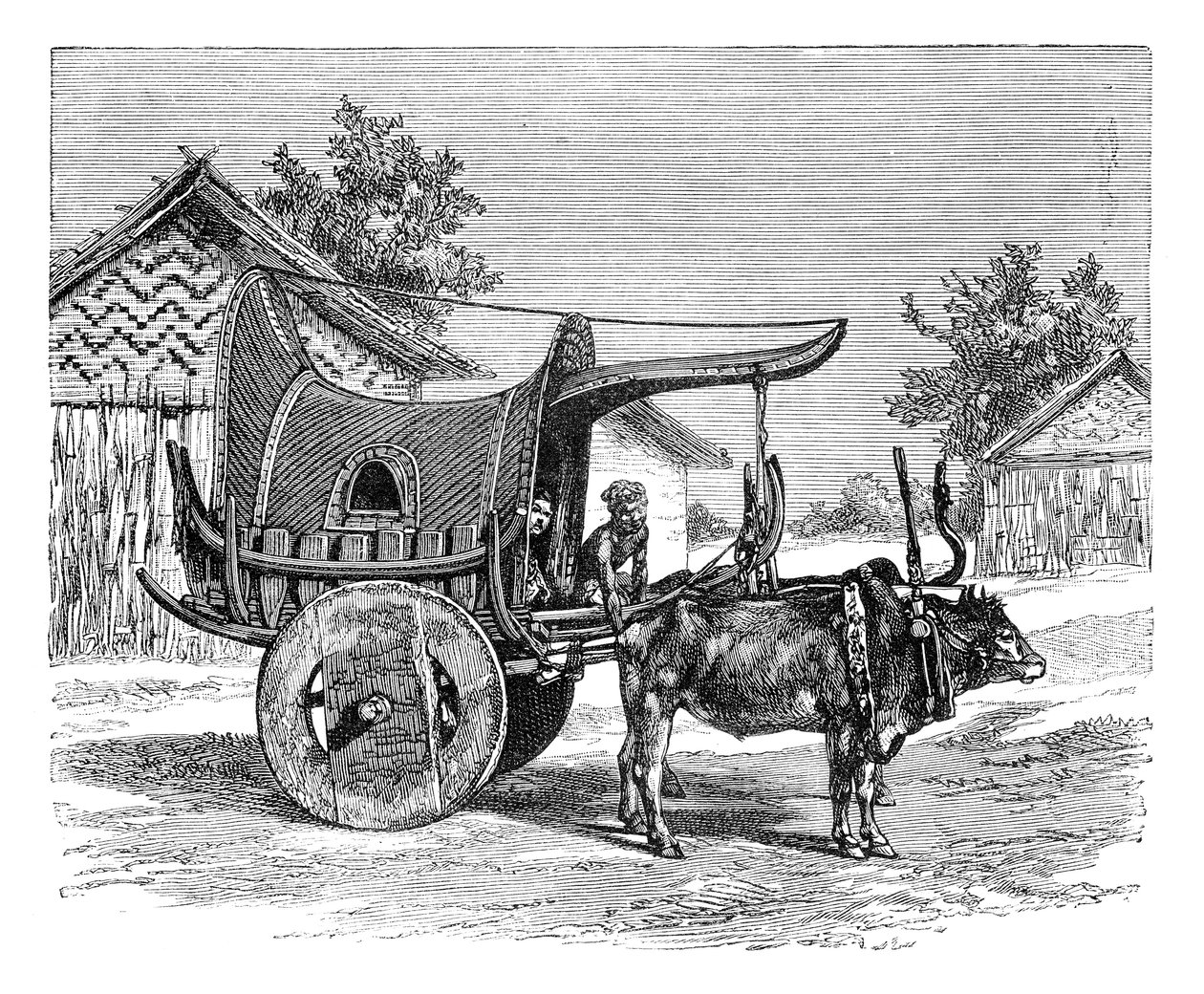 Um vagão birmanês, Birmânia Myanmar, 1895 de Unbekannt
