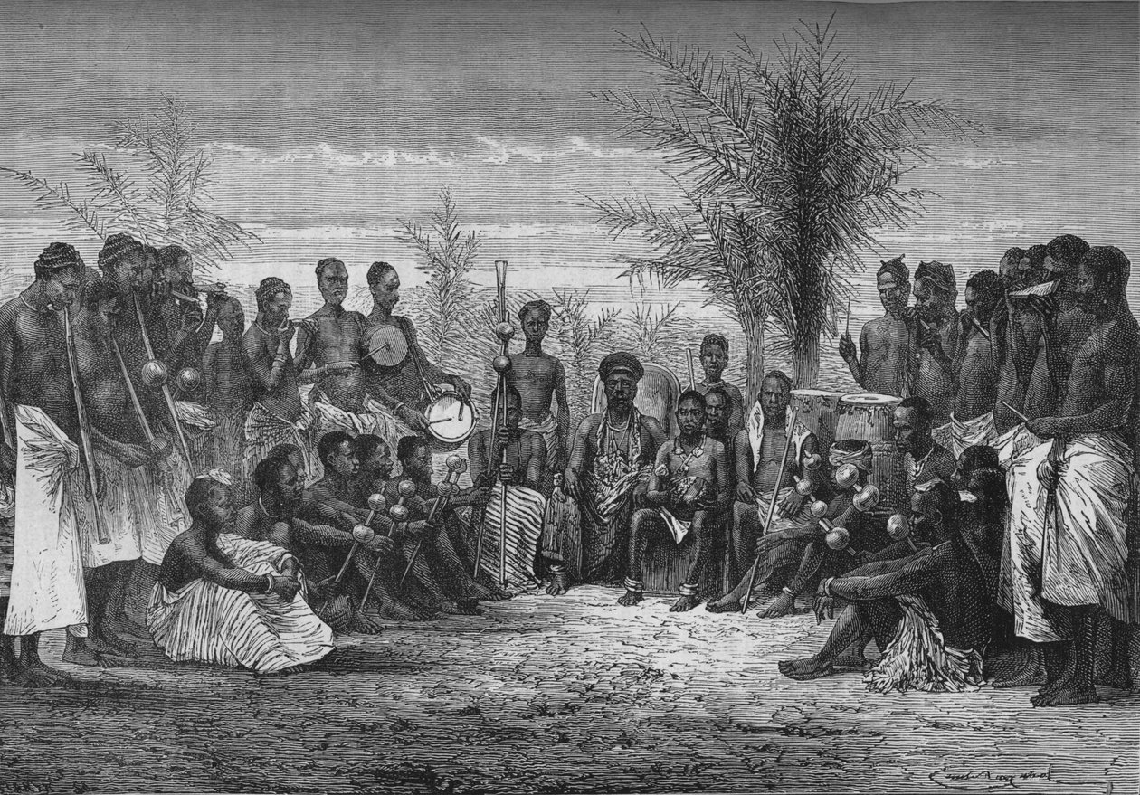 Um rei da costa do cabo e sua corte, c1880 de Unbekannt