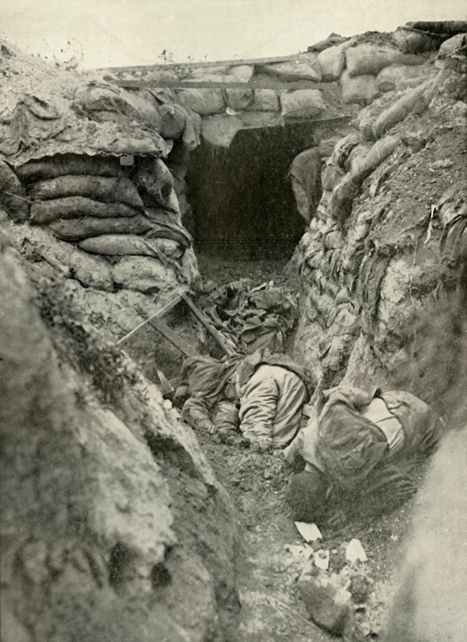 Uma trincheira alemã capturada, 1919. de Unbekannt