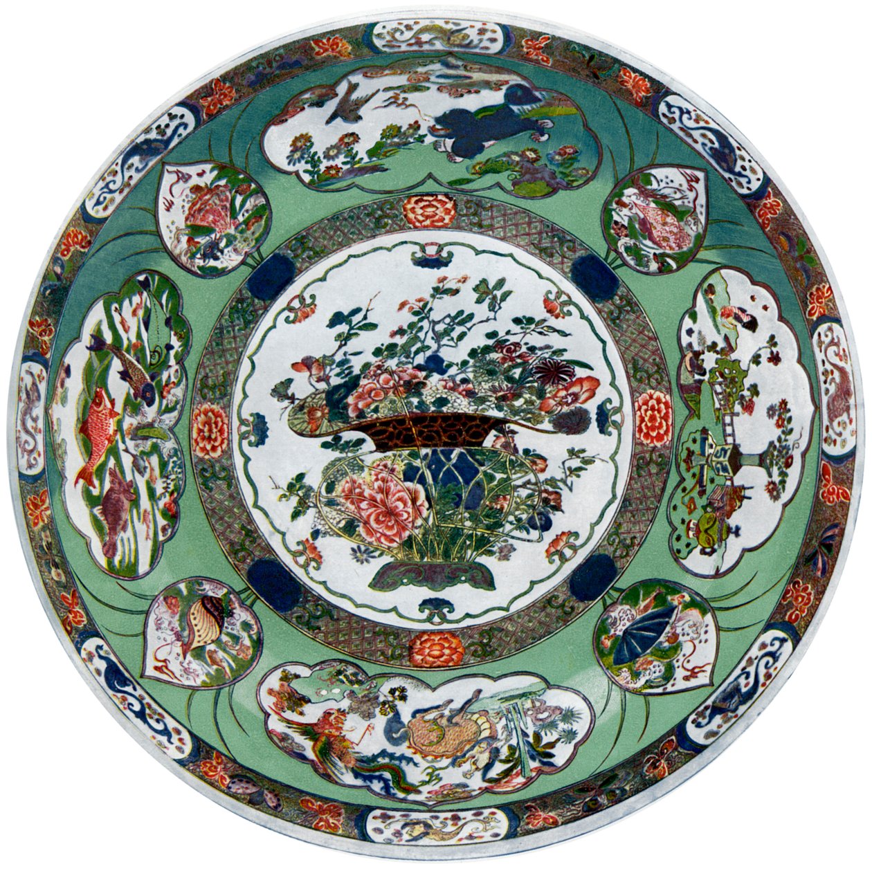 Um prato de porcelana chinesa do período Kang-he, século XVII 1903 de Unbekannt