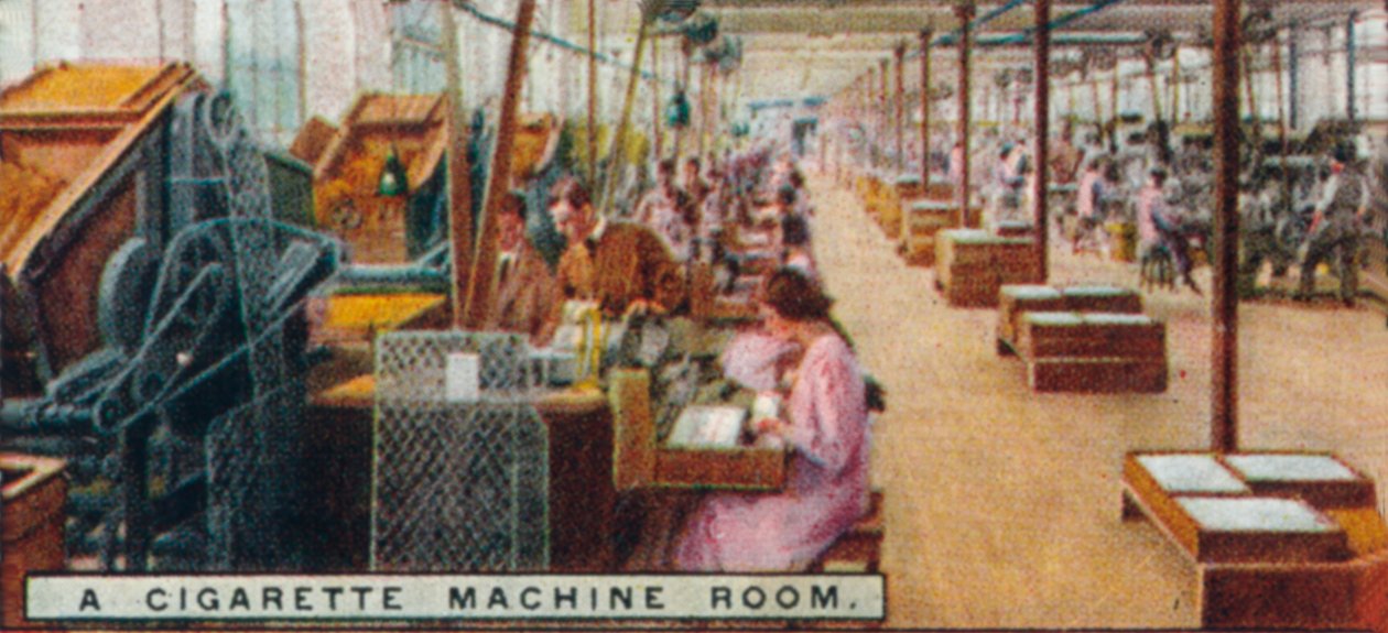Uma sala de máquinas de cigarro, 1926 de Unbekannt