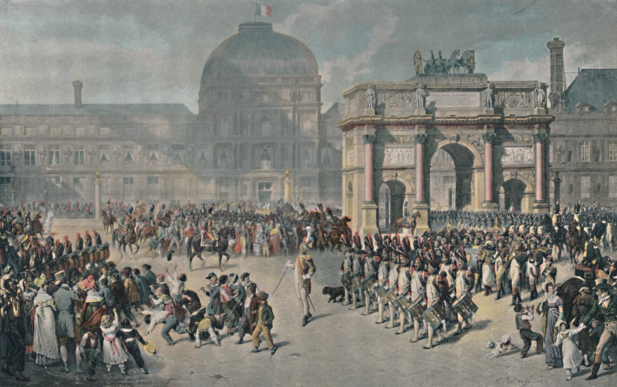 Um dia de revisão sob o Império, Place Du Carrousel, 1810, 1896 de Unbekannt