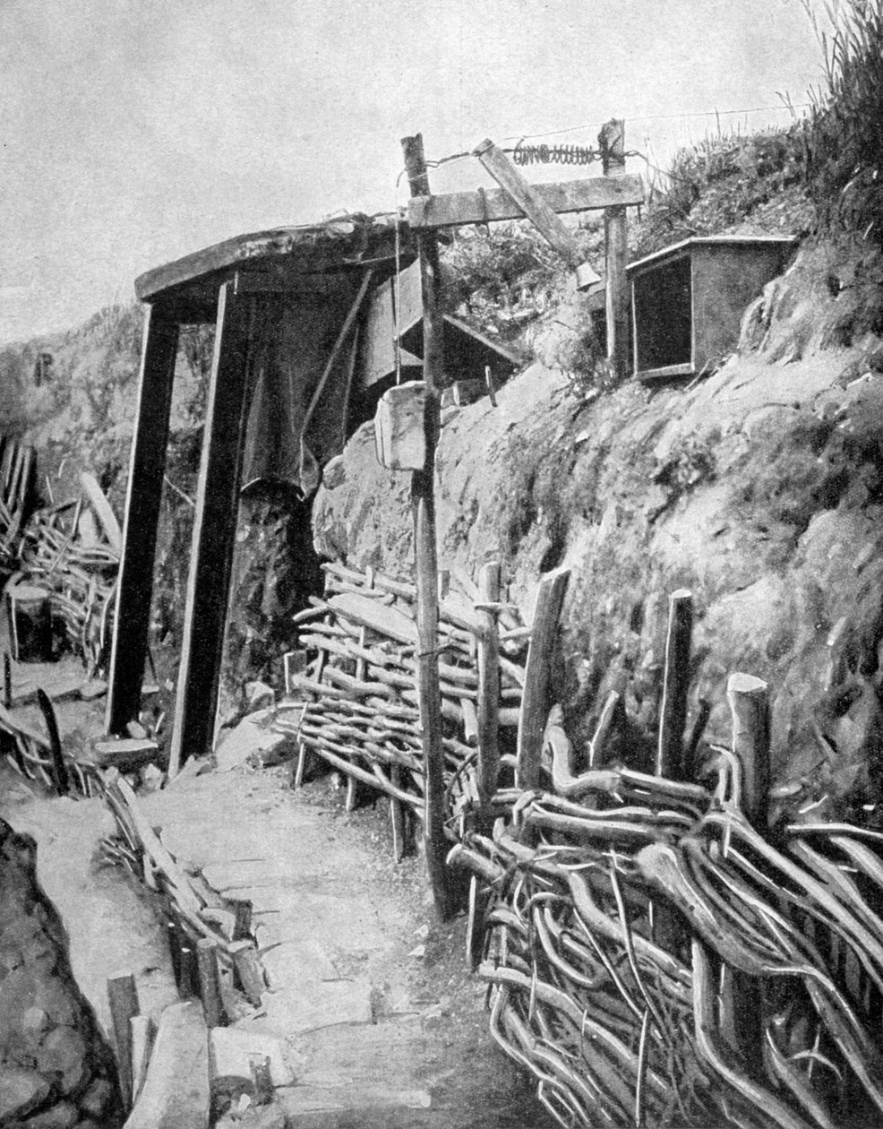 Uma trincheira francesa, Primeira Guerra Mundial, 1915 de Unbekannt