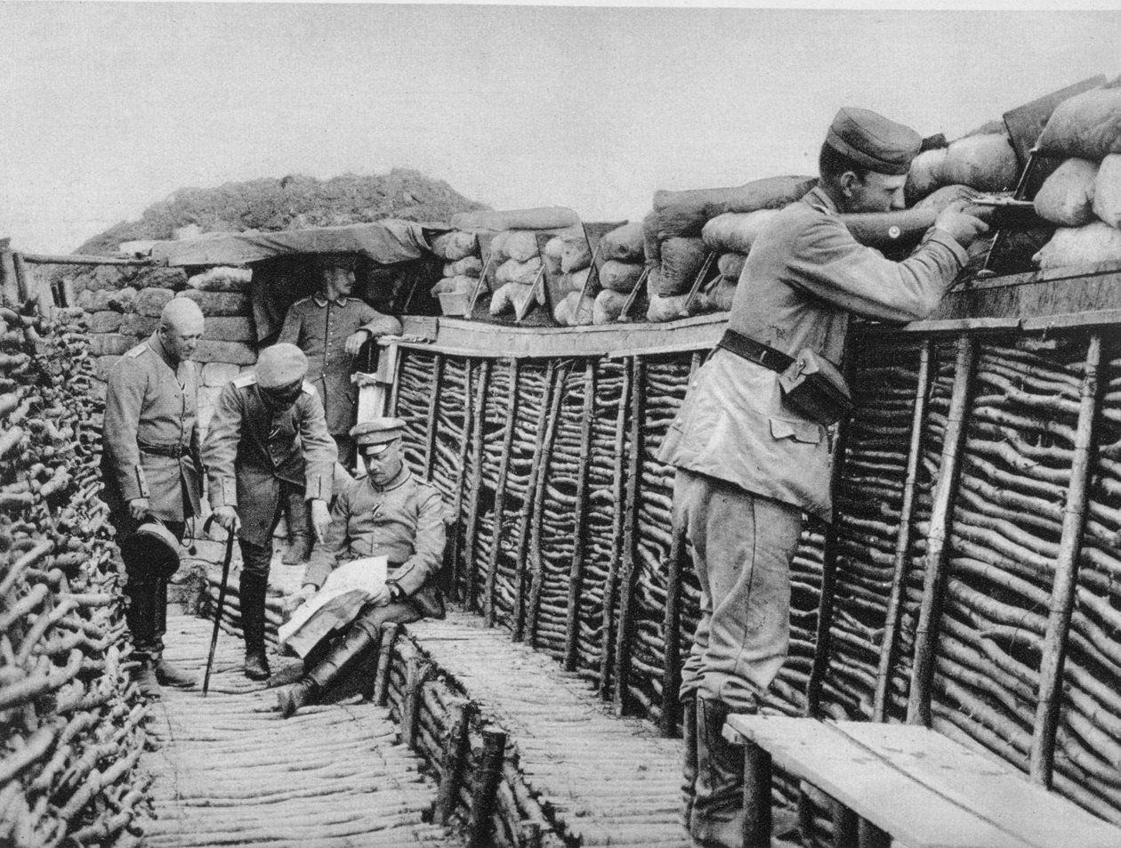 Uma trincheira alemã, Primeira Guerra Mundial, 1915 de Unbekannt