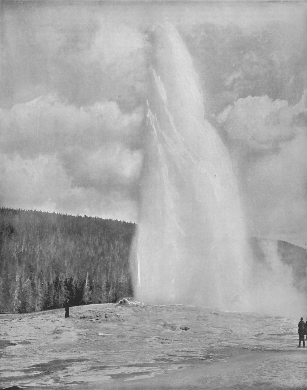 Um gêiser no parque de Yellowstone, século XIX de Unbekannt