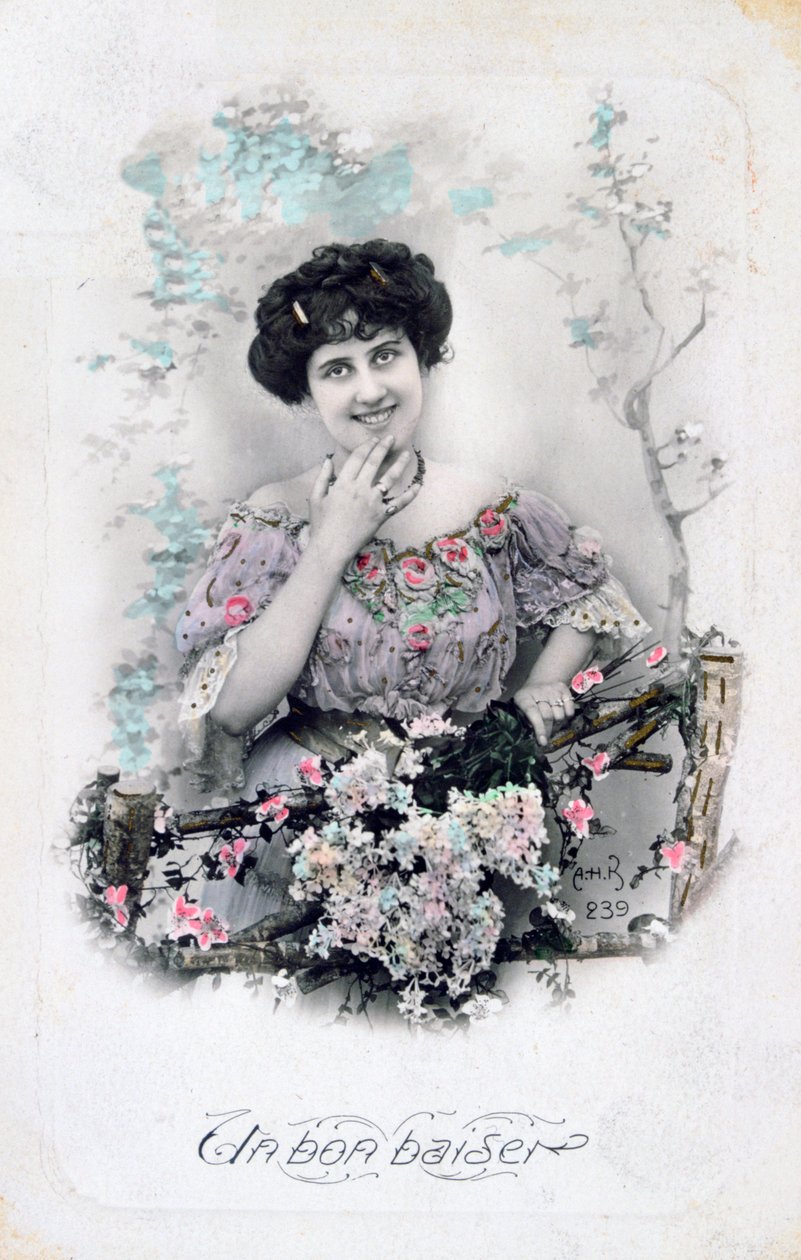Um bom beijo, cartão postal francês, c1900 de Unbekannt