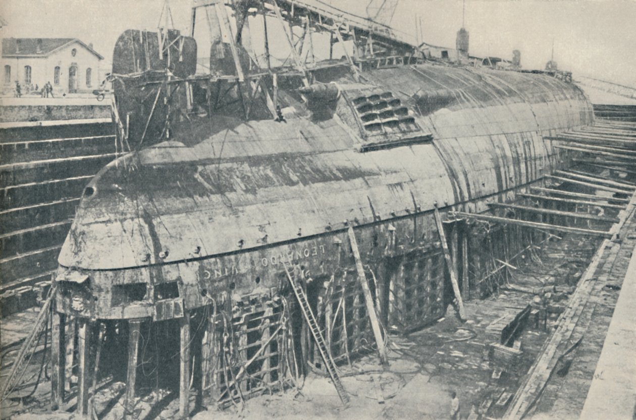 Uma grande façanha parcialmente realizada. O Leonardo da Vinci descansando em doca seca, 1936 de Unbekannt