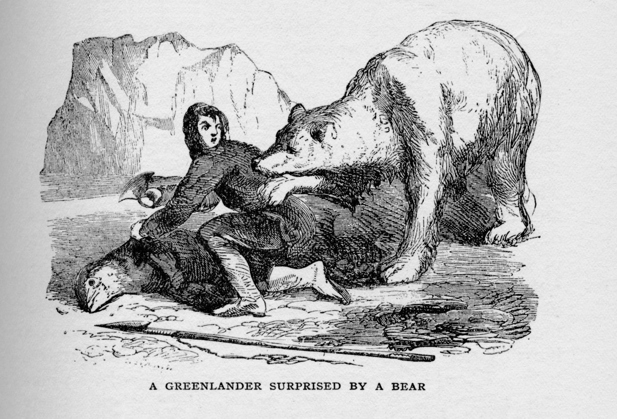 Um gronelandês surpreendido por um urso, c1927, 1928 de Unbekannt