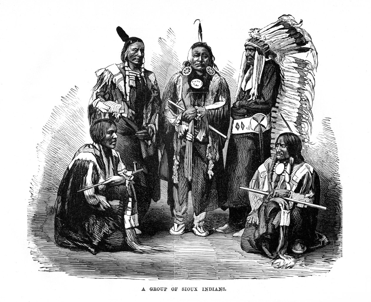 Um grupo de índios sioux, 1872 de Unbekannt