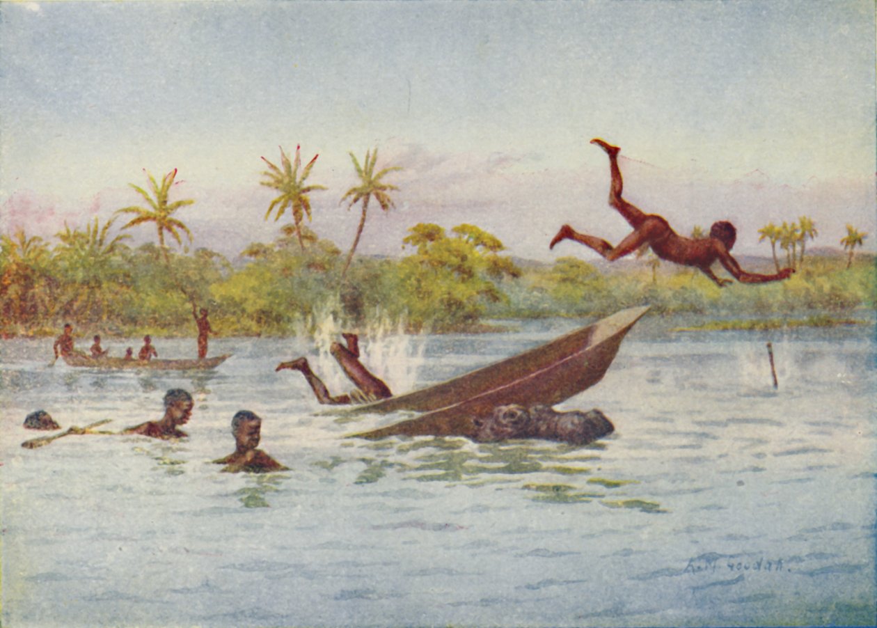 Uma caça ao hipopótamo na África Central, 1924 de Unbekannt
