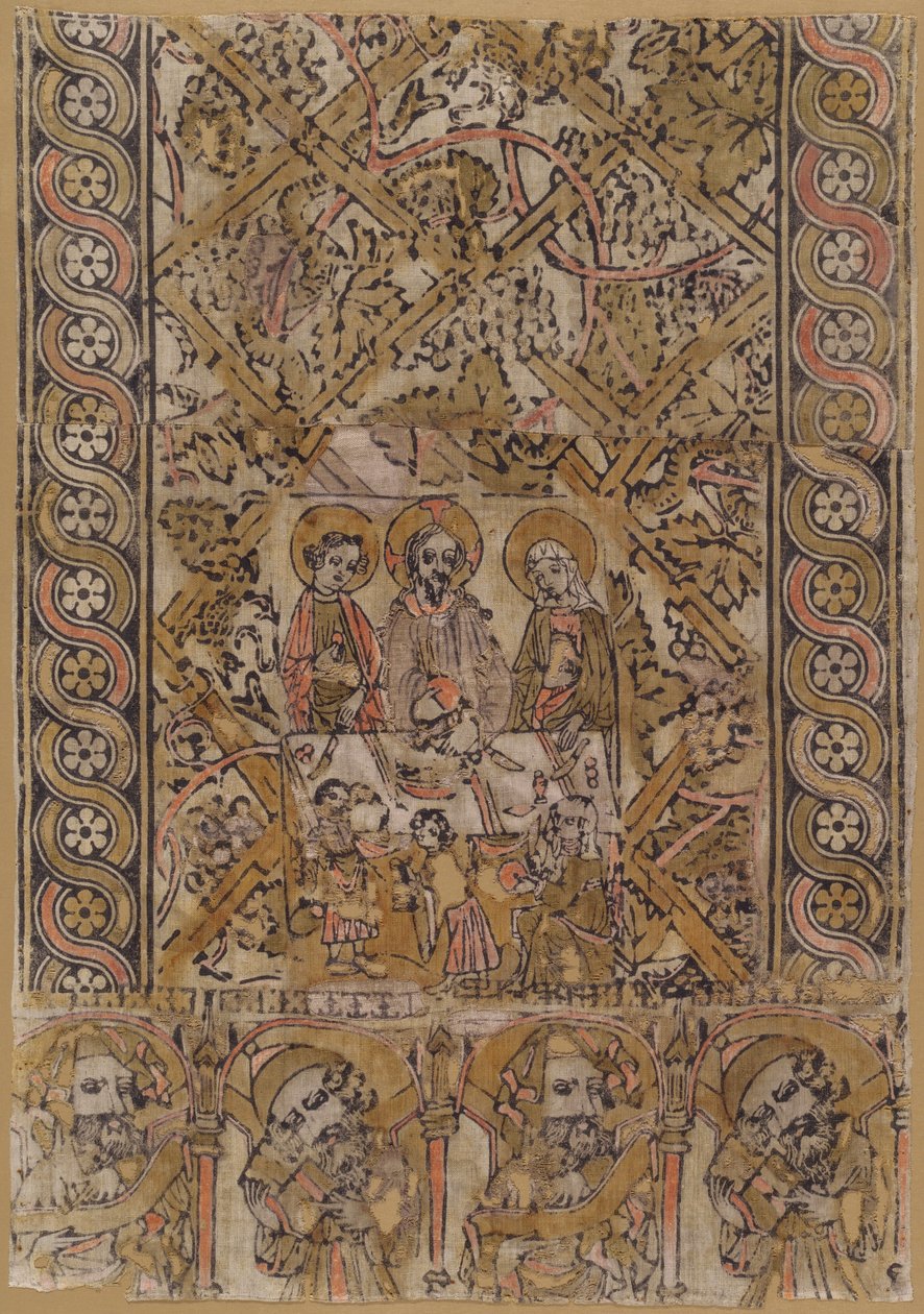 Um pano de púlpito com o casamento em Caná, c. 1400. de Unbekannt