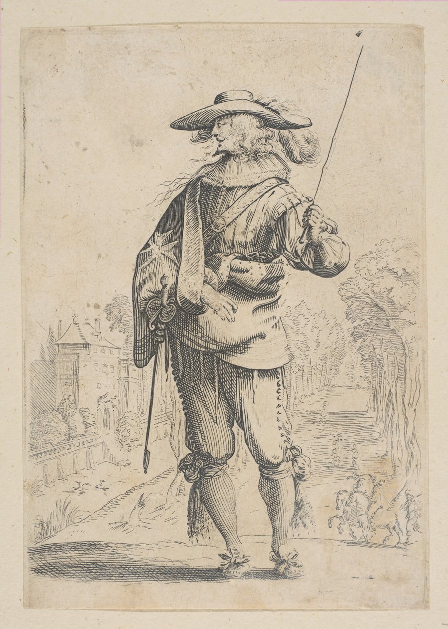 Um homem segurando uma colheita, 1629. de Unbekannt