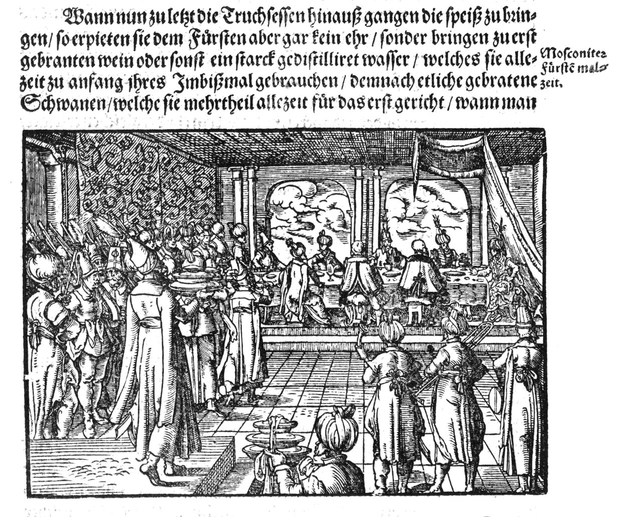 Uma refeição do czar de Die Moskouitische Chronica por S. Herberstein, 1579 de Unbekannt