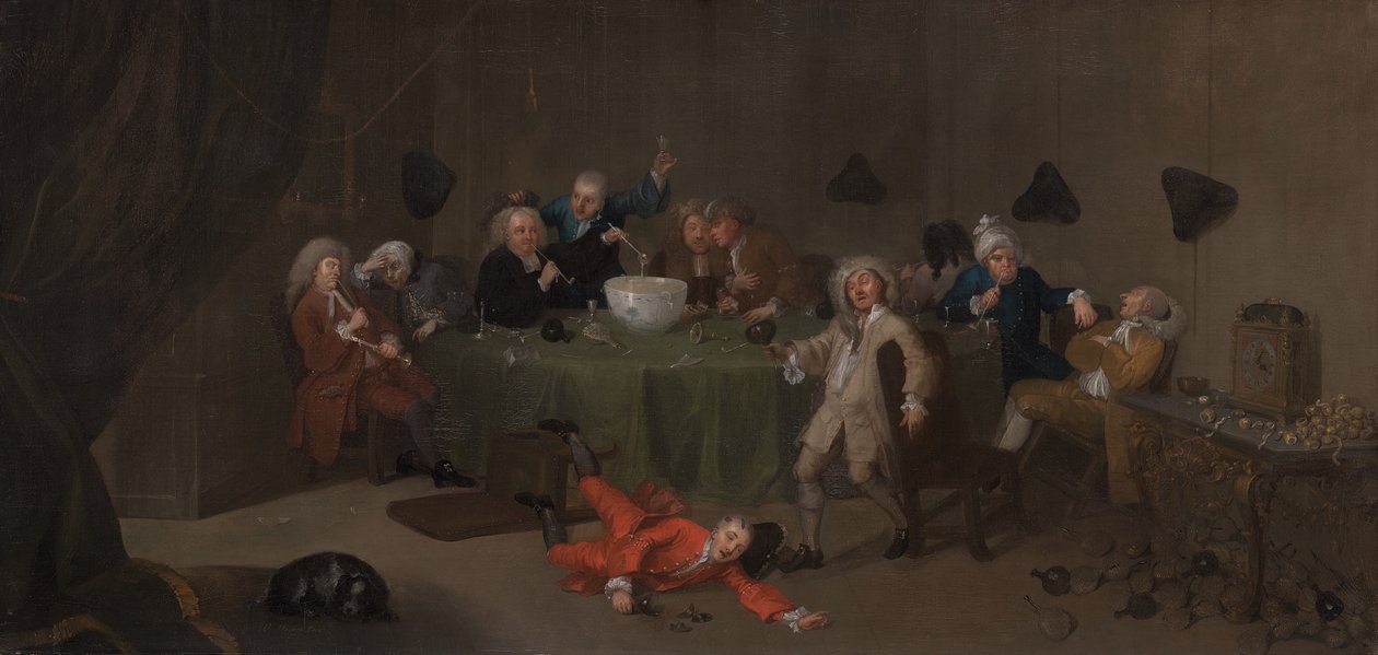 Uma conversa moderna da meia-noite, ca. 1732. de Unbekannt