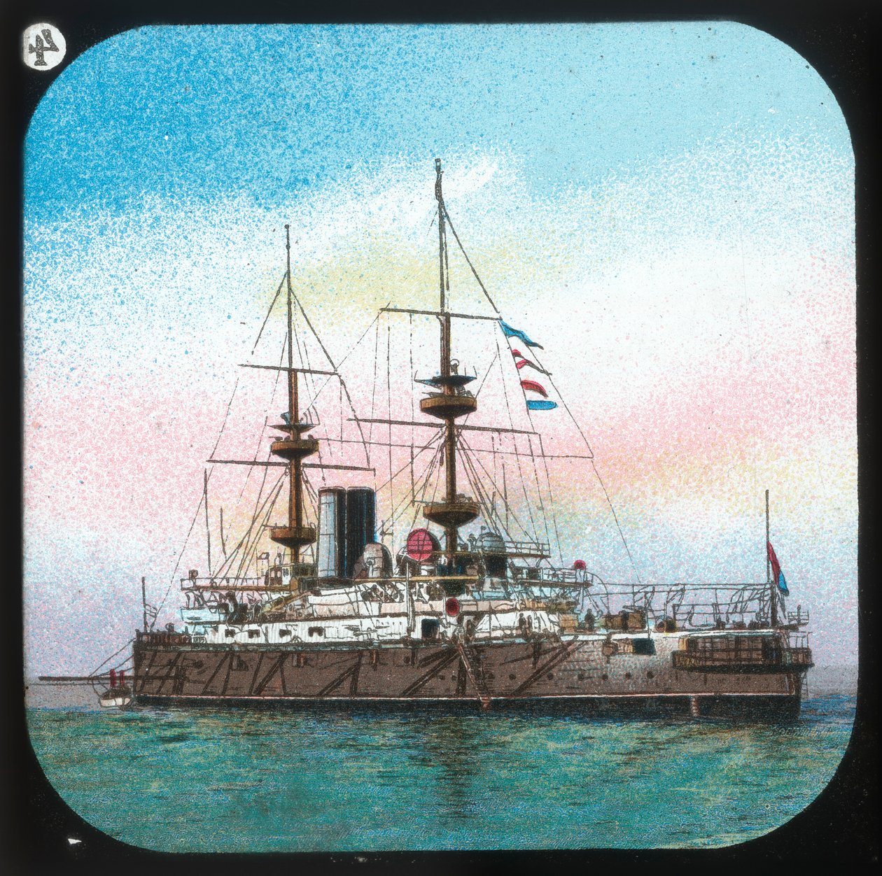Um navio de guerra moderno - HMS Jupiter, c1900. de Unbekannt