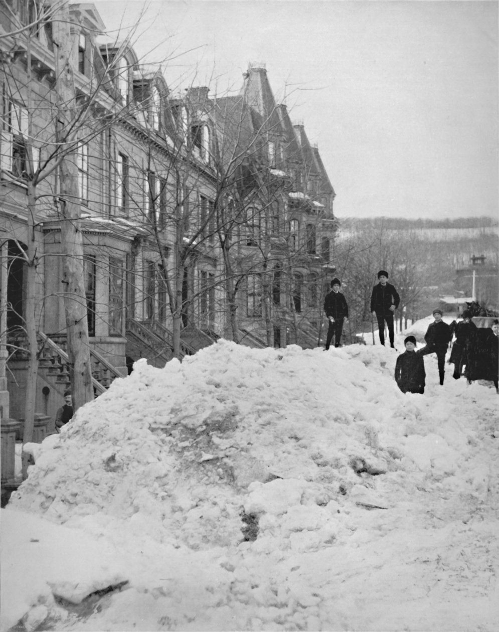 Uma rua de Montreal no inverno, século XIX de Unbekannt