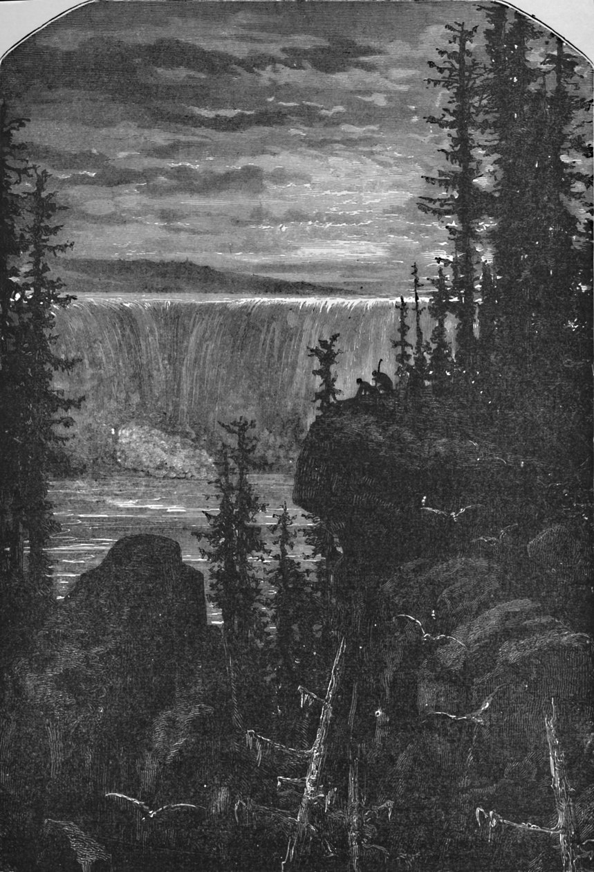 Uma visão noturna de Niagara nos tempos antigos, 1883 de Unbekannt