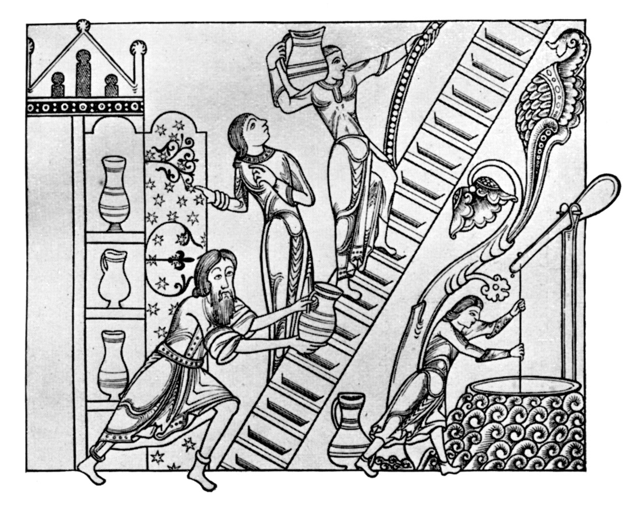 Um mordomo normando e seus assistentes, 1910 de Unbekannt