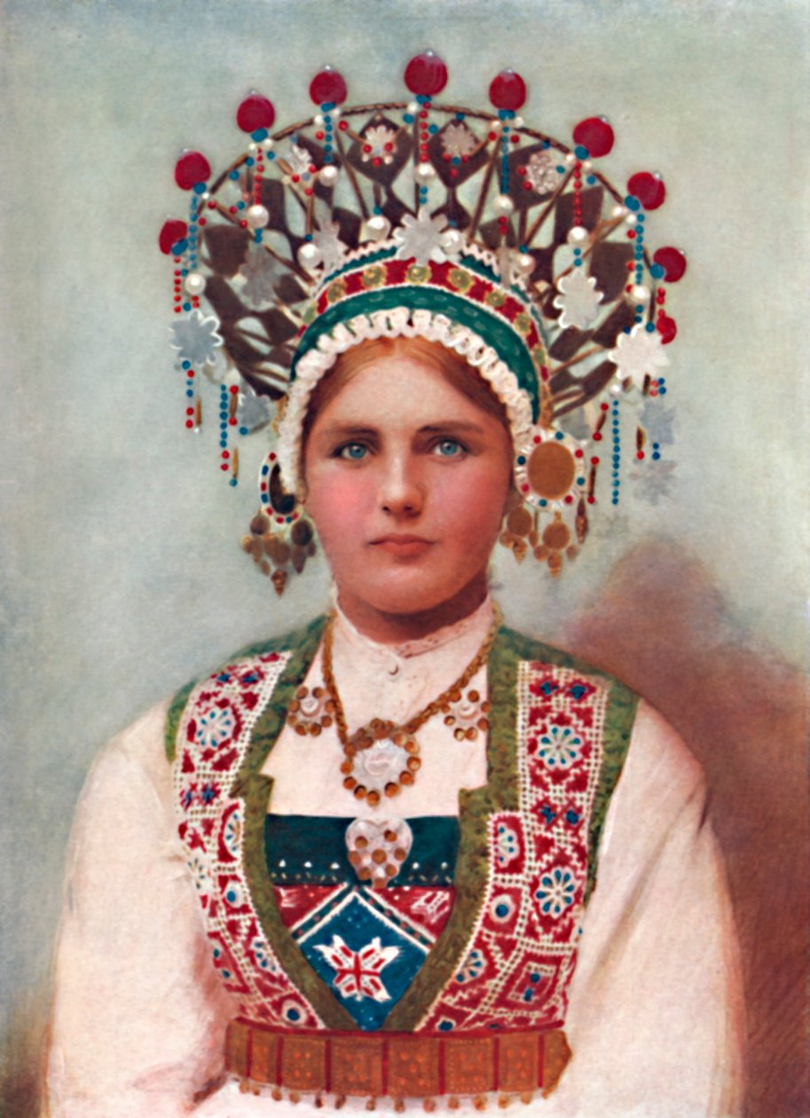 Uma menina norueguesa em vestido de noiva, 1912 de Unbekannt
