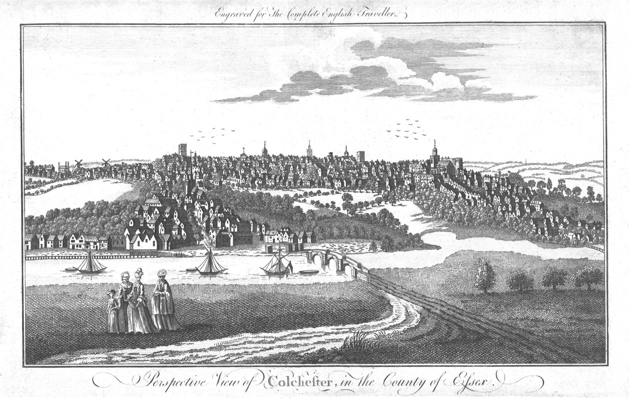 Uma vista em perspectiva de Colchester, no condado de Essex., C1742 de Unbekannt