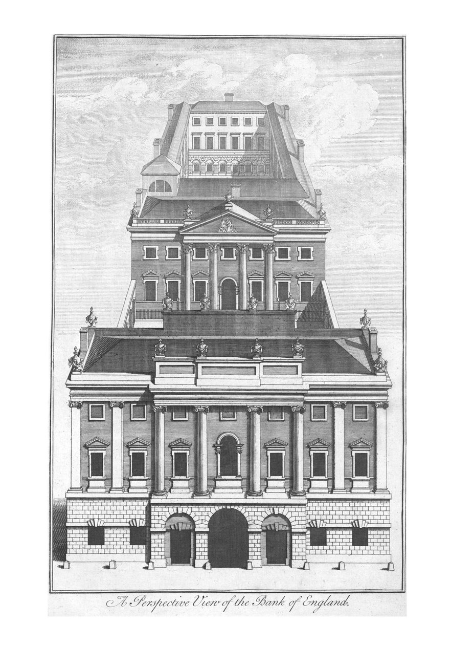 Uma vista em perspectiva do Banco da Inglaterra., C1775 de Unbekannt