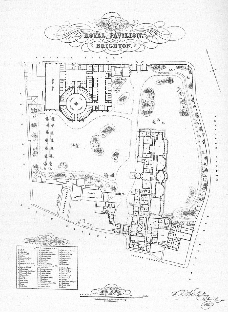 Um plano do Pavilion Estate como era quando foi comprado pelas autoridades da cidade, 1850, 1939 de Unbekannt