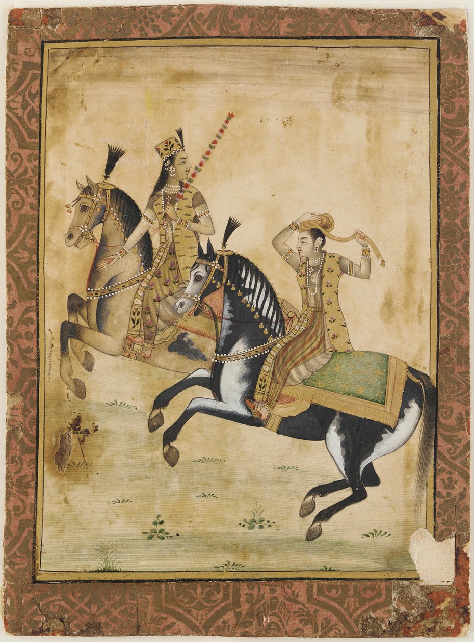Um príncipe e uma princesa a cavalo, século XVIII. de Unbekannt