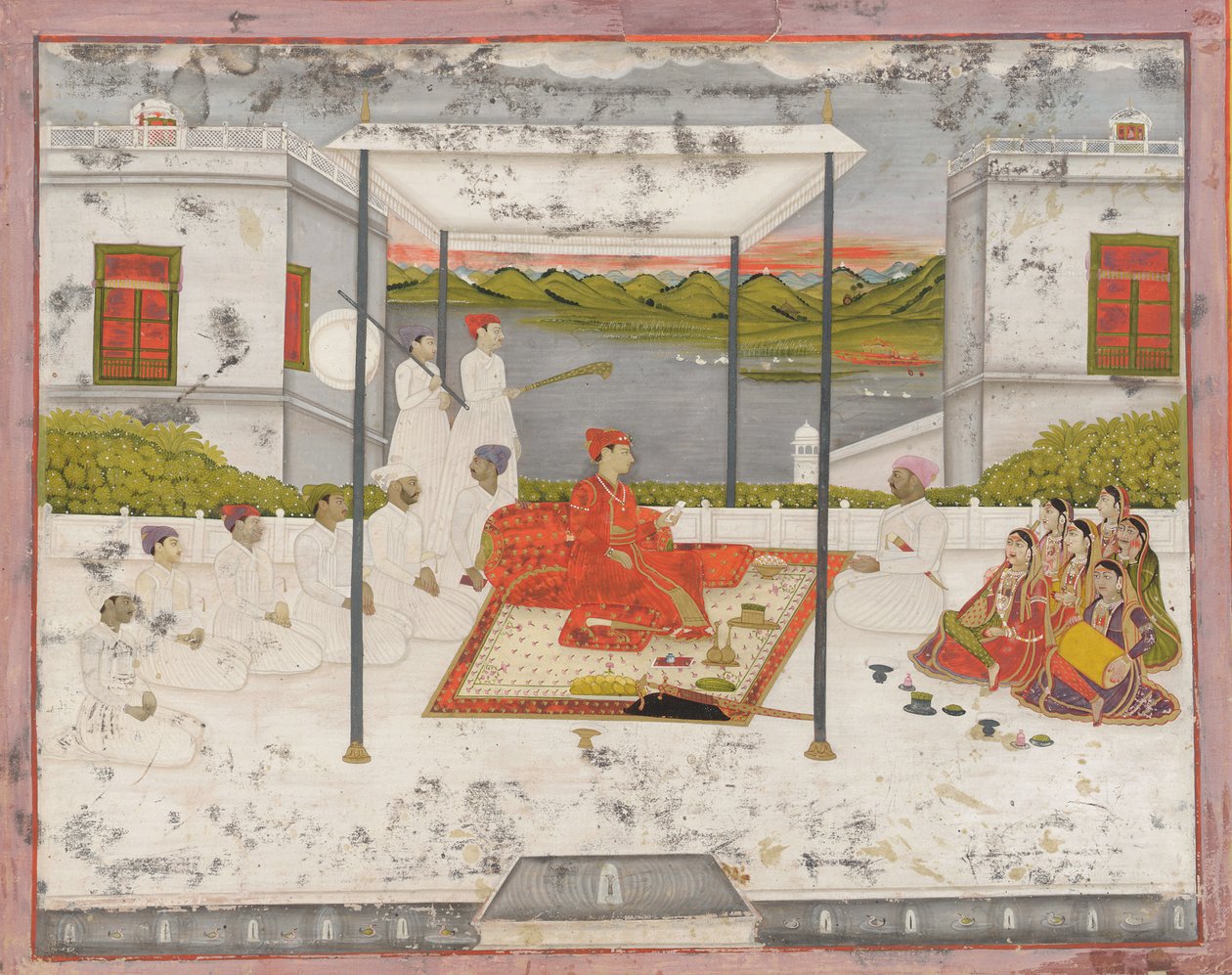 Um príncipe segurando uma audiência, ca. 1750. de Unbekannt