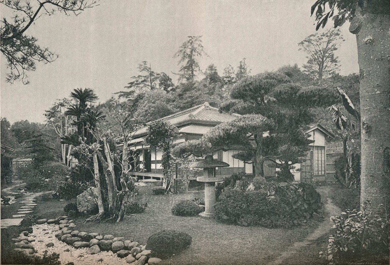 Um jardim privado em Yokohama, c1892 de Unbekannt