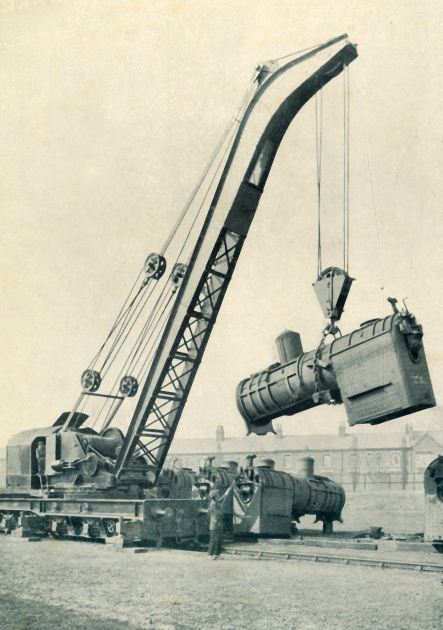 Um guindaste de viagem ferroviário, 1922. de Unbekannt