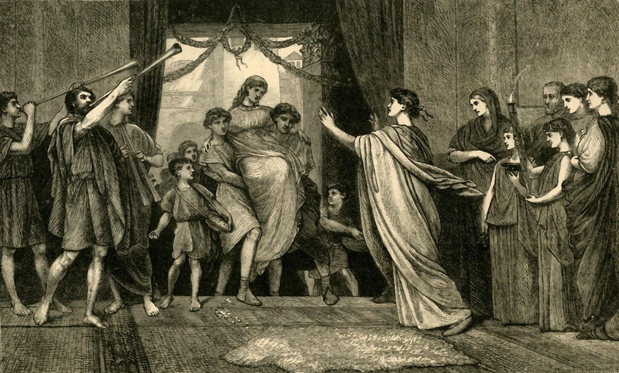Um casamento romano. - Brides Home Coming, 1881. de Unbekannt