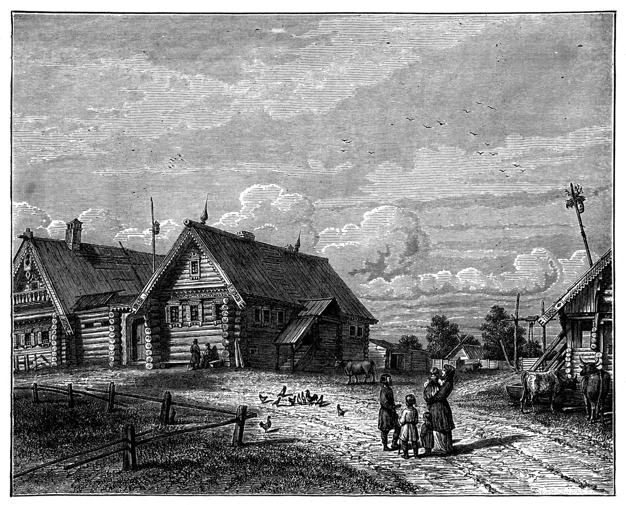 Uma vila russa na zona agrícola do sul, c1890 de Unbekannt