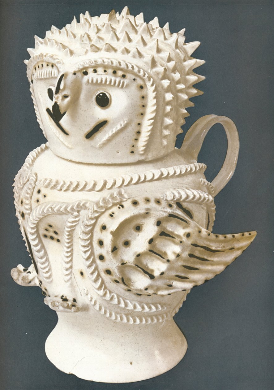 Uma coruja de esmalte de sal usada como jarro, a cabeça de um copo, c1730-c1755, 1913 de Unbekannt