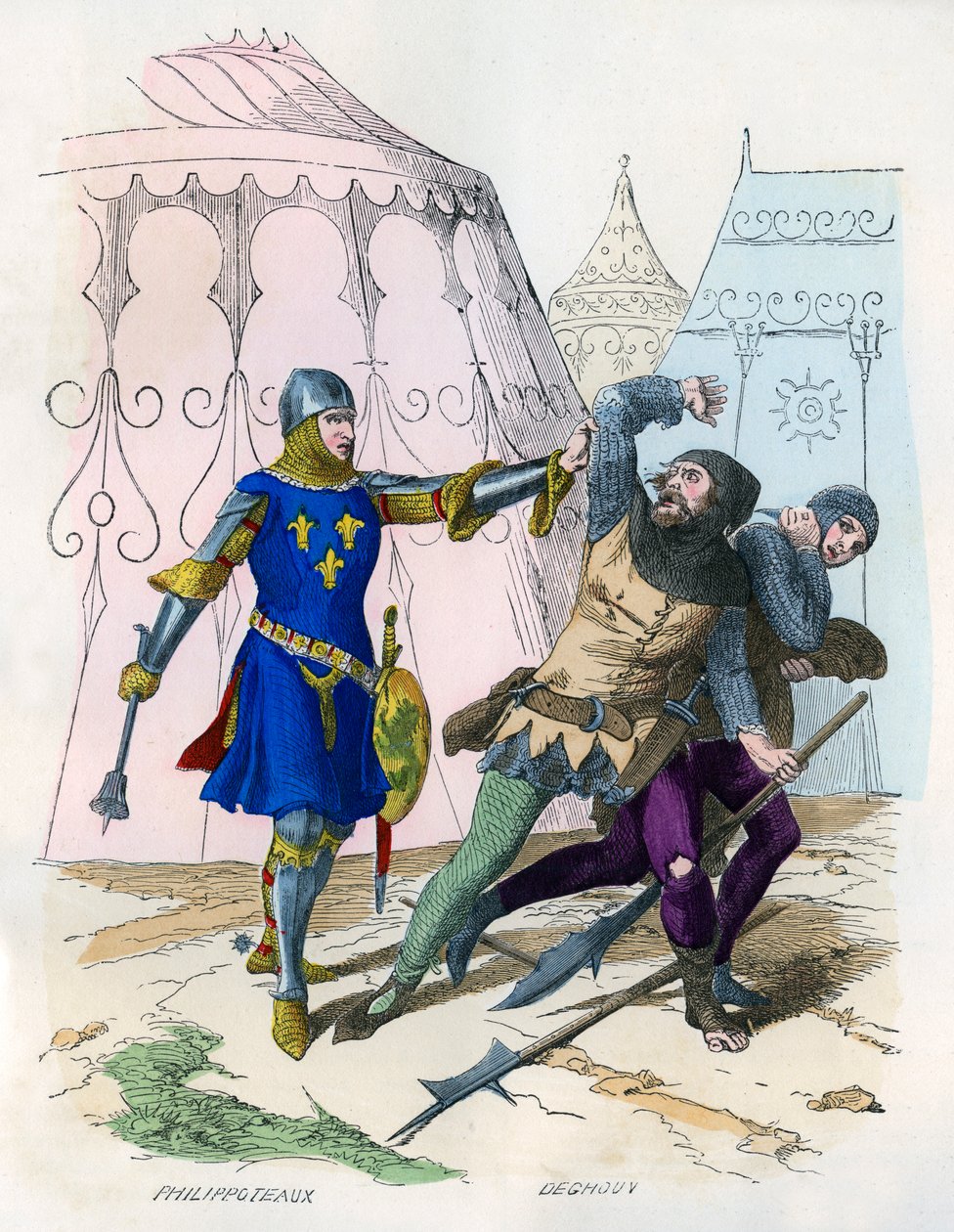 Um sargento de armas ao rei prende um saqueador da milícia, 1290-1330 1882-1884 de Unbekannt