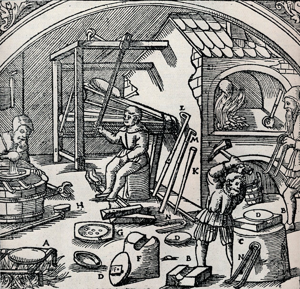Uma refinaria de prata, 1556, 1917 de Unbekannt