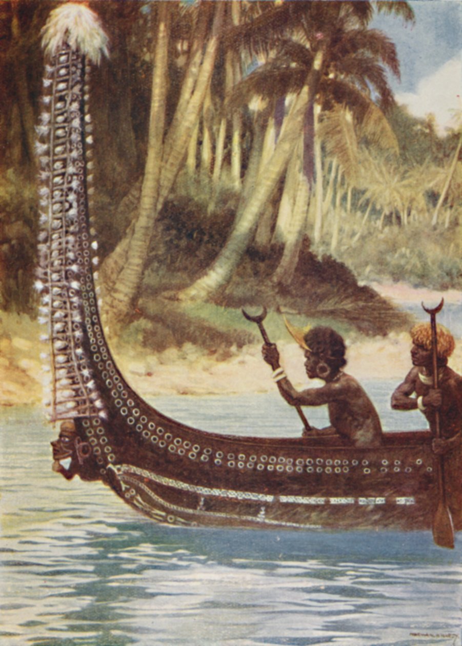 Uma canoa nas Ilhas Salomão, 1923. de Unbekannt