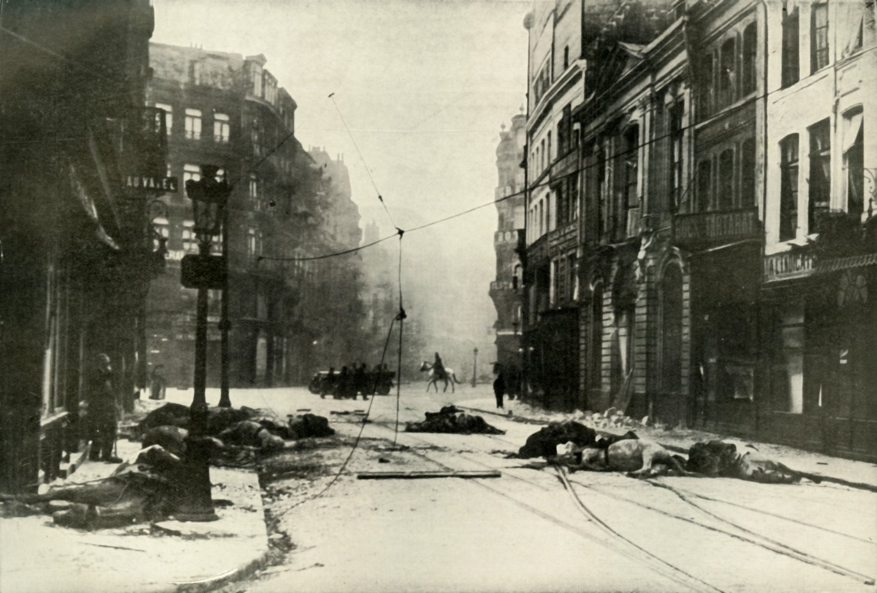 Uma rua em Lille, 1919. de Unbekannt