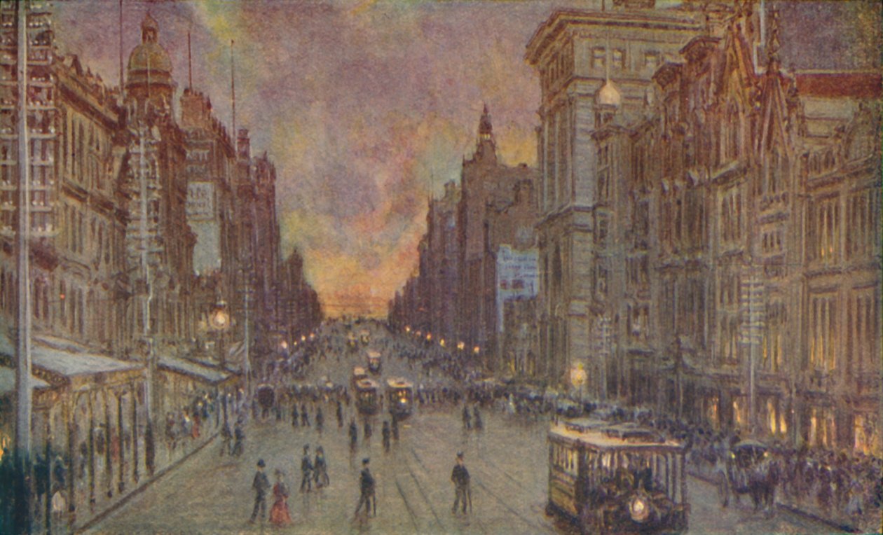 Uma rua em Melbourne, 1924 de Unbekannt