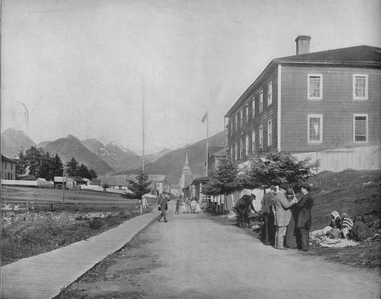 Uma rua em Sitka, Alasca, c1897. de Unbekannt
