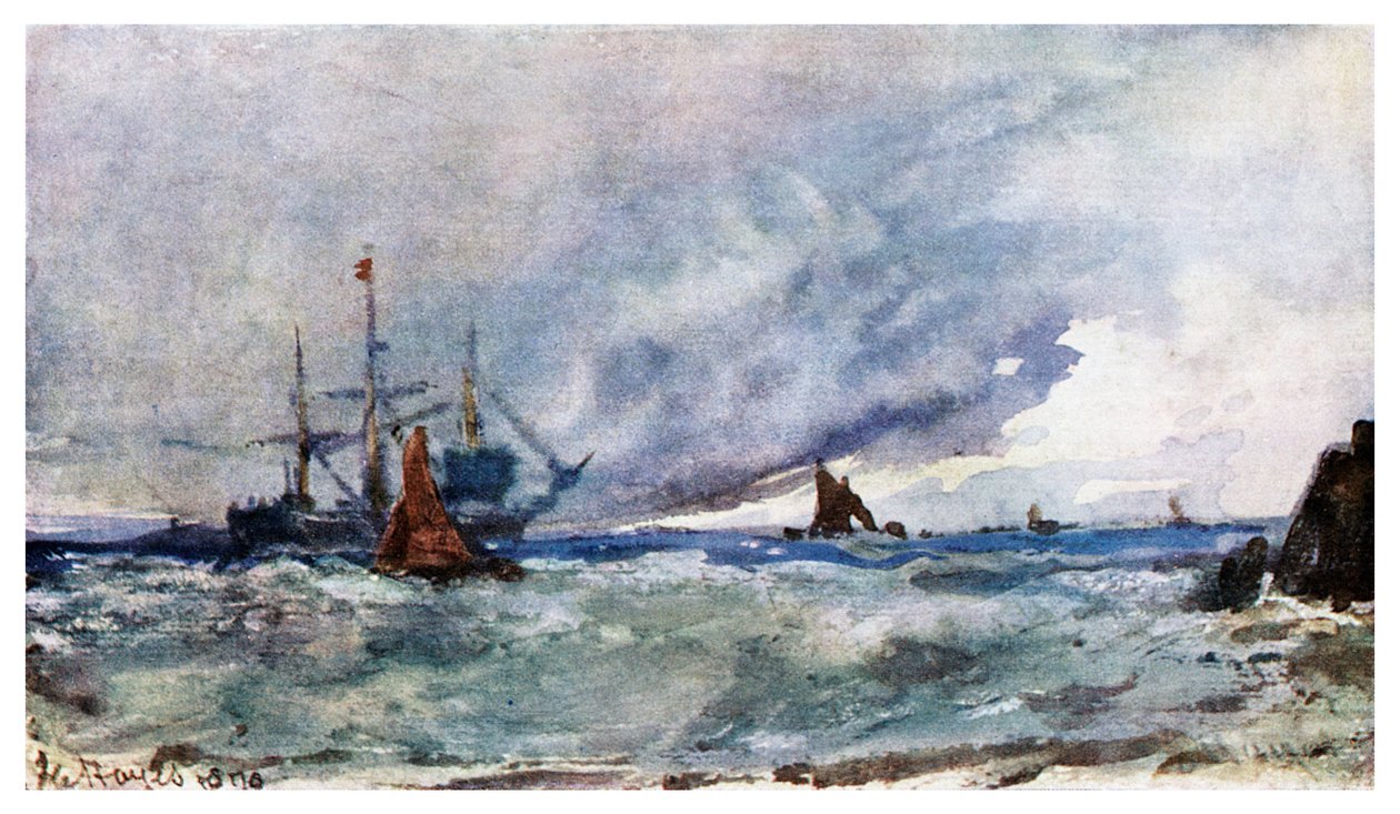 Um estudo do céu e do mar a partir do convés de um navio ao largo de Tarifa, 1901 de Unbekannt