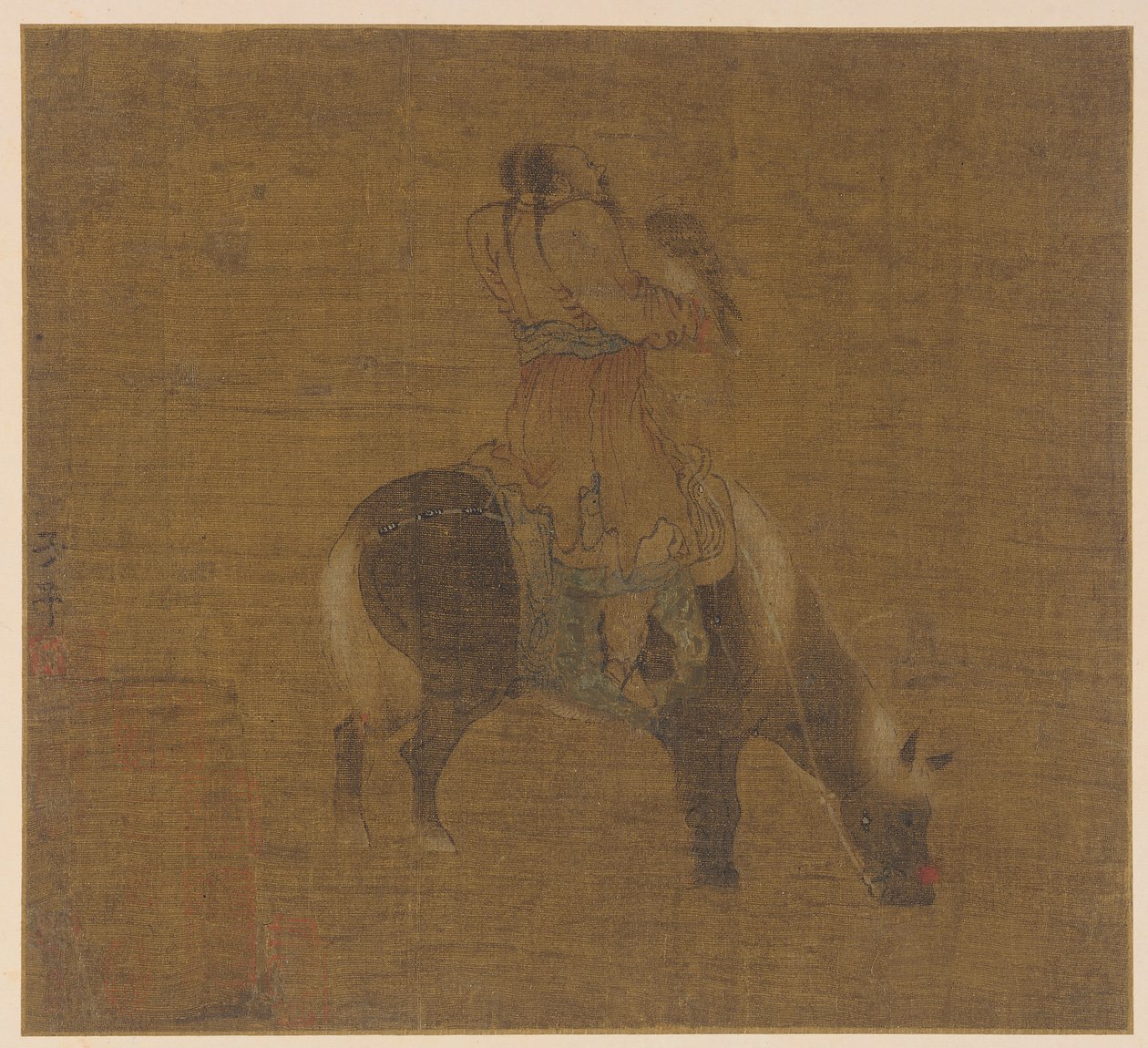 Um cavaleiro tártaro com um falcão, dinastia Ming, 1368-1644. de Unbekannt