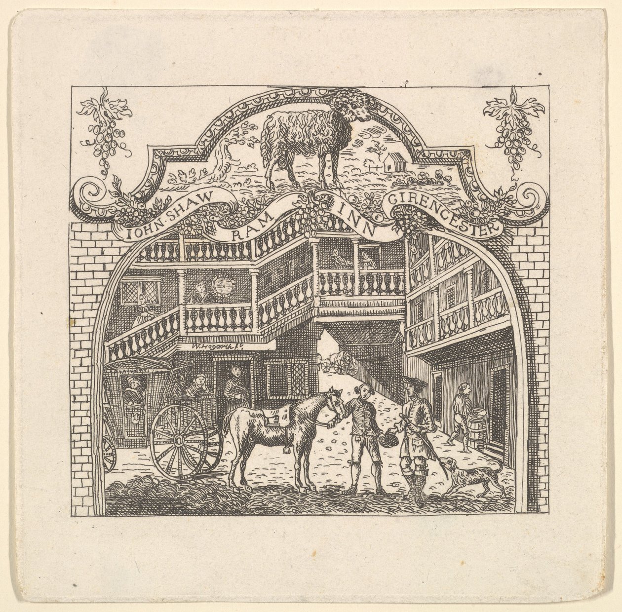 Um cartão de taverna para John Shaw, década de 1790. de Unbekannt