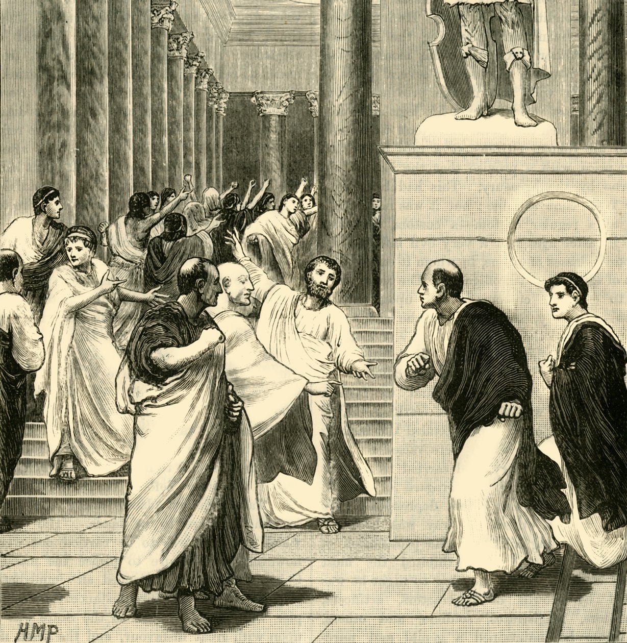 Um tumulto no fórum de Roma, 1890. de Unbekannt