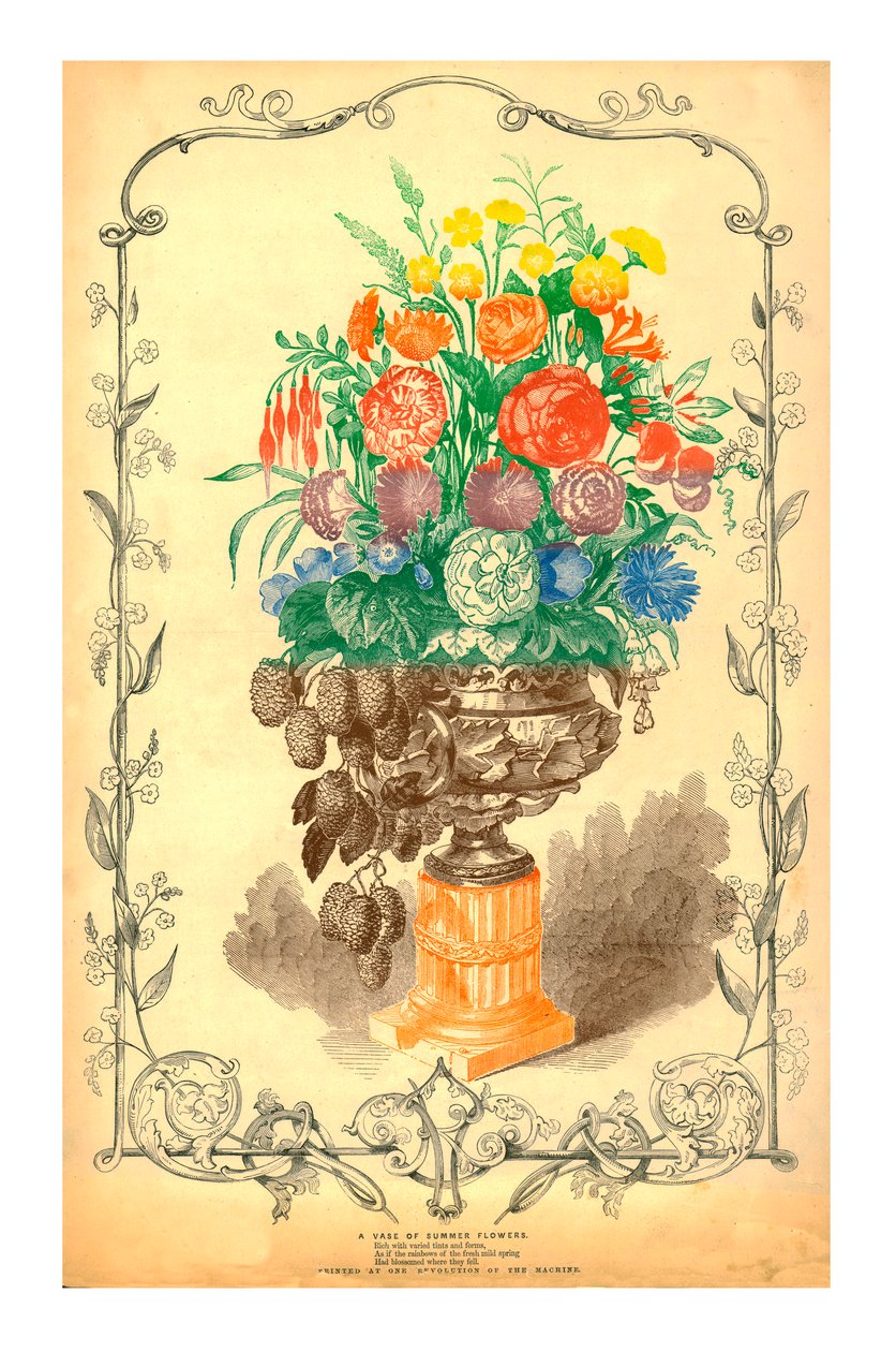 Um vaso de flores do verão, 1849. de Unbekannt